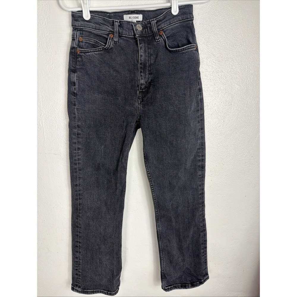 Re/done Straight Leg Gray Charcoal Jeans Size 27